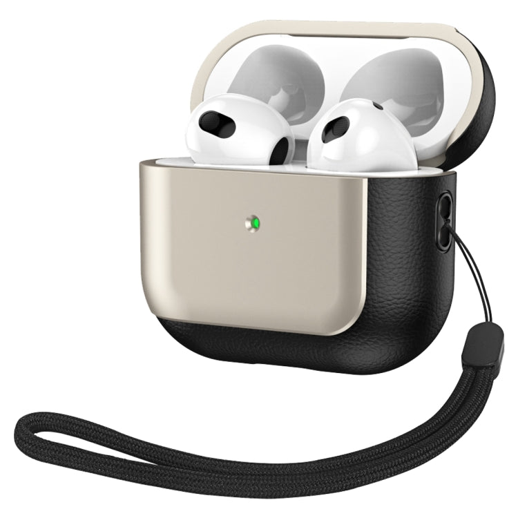 Electroplated Leather Texture Wireless Earphones Protective Case