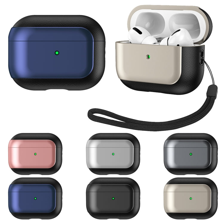Electroplated Leather Texture Wireless Earphones Protective Case