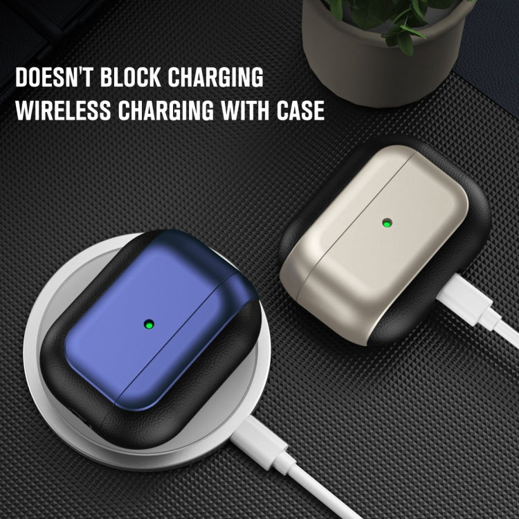 Electroplated Leather Texture Wireless Earphones Protective Case