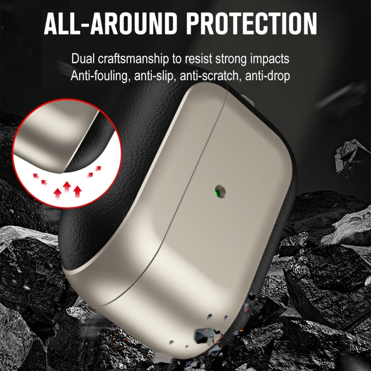 Electroplated Leather Texture Wireless Earphones Protective Case