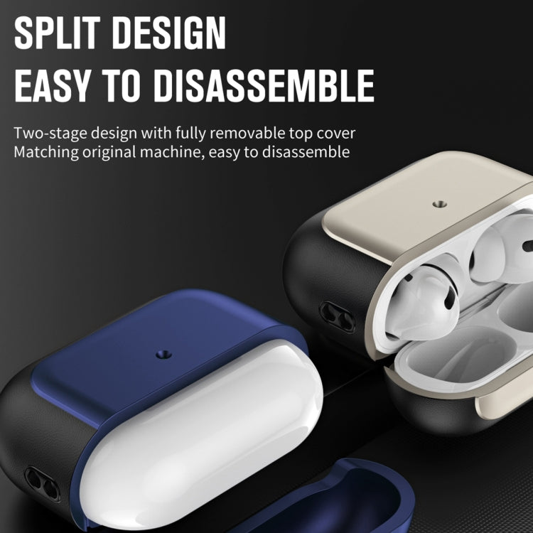 Electroplated Leather Texture Wireless Earphones Protective Case