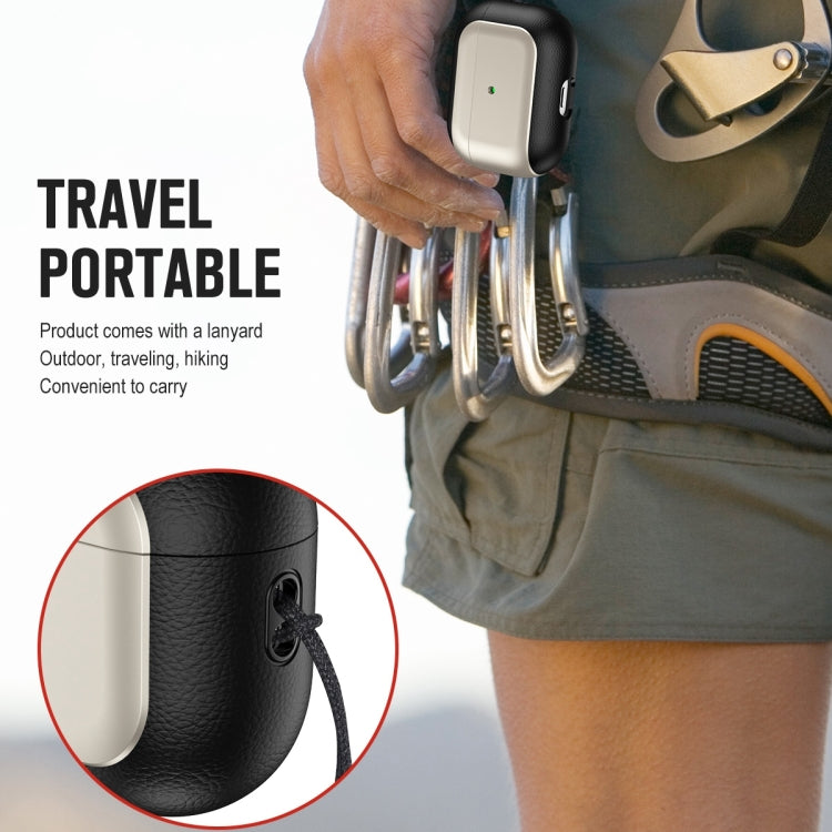 Electroplated Leather Texture Wireless Earphones Protective Case