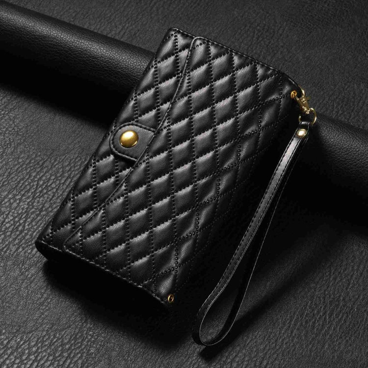 Zipper Multi-Card Wallet Rhombic Leather Phone Case, Series 2