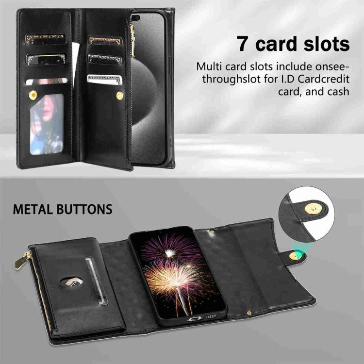 Zipper Multi-Card Wallet Rhombic Leather Phone Case, Series 2