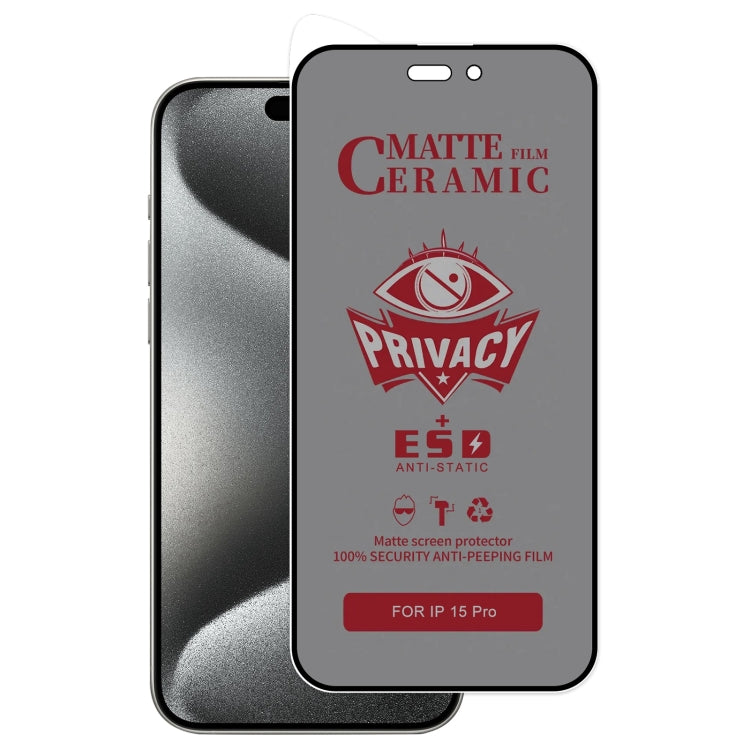 Full Coverage Frosted Privacy Ceramic Film, For iPhone 17e / 16e / 14 / 13 Pro / 13, For iPhone 17 Pro Max, For iPhone 17 Pro, For iPhone 17, For iPhone Air, For iPhone 16 Pro Max, For iPhone 16 Pro, For iPhone 16 Plus, For iPhone 16                   ...