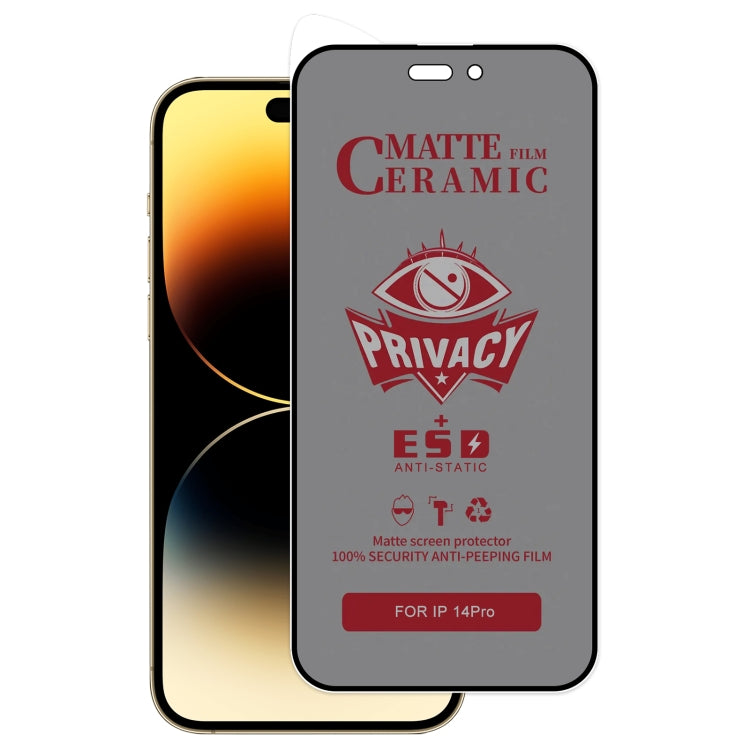 Full Coverage Frosted Privacy Ceramic Film, For iPhone 17e / 16e / 14 / 13 Pro / 13, For iPhone 17 Pro Max, For iPhone 17 Pro, For iPhone 17, For iPhone Air, For iPhone 16 Pro Max, For iPhone 16 Pro, For iPhone 16 Plus, For iPhone 16                   ...