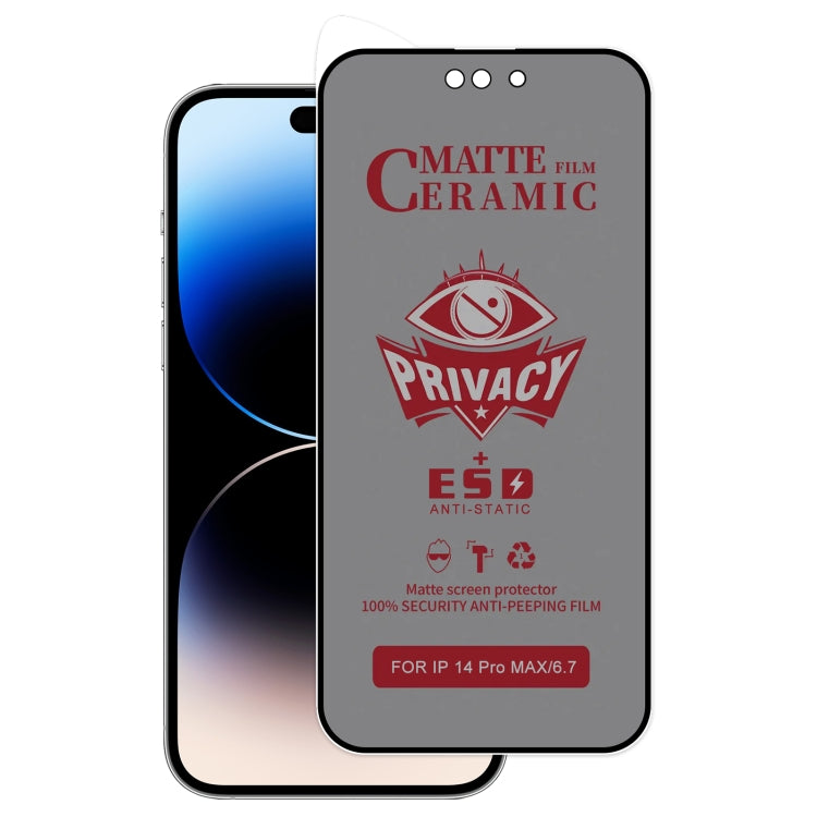Full Coverage Frosted Privacy Ceramic Film, For iPhone 17e / 16e / 14 / 13 Pro / 13, For iPhone 17 Pro Max, For iPhone 17 Pro, For iPhone 17, For iPhone Air, For iPhone 16 Pro Max, For iPhone 16 Pro, For iPhone 16 Plus, For iPhone 16                   ...