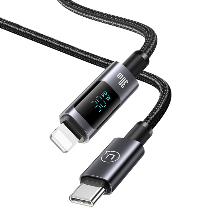 USAMS US-SJ672 Type-C To 8 Pin 30W Fast Charge Digital Display Data Cable, Length: 1.2m, US-SJ672