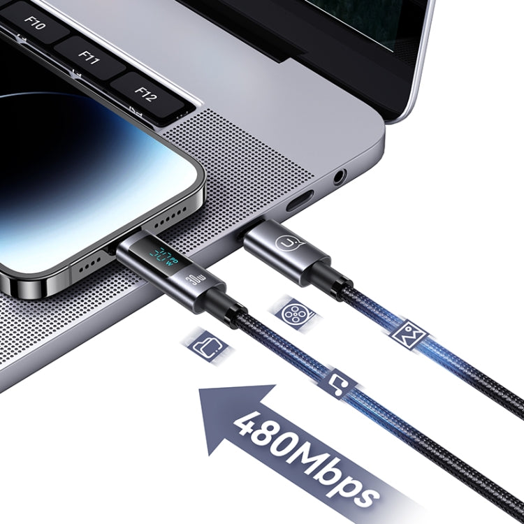 USAMS US-SJ672 Type-C To 8 Pin 30W Fast Charge Digital Display Data Cable, Length: 1.2m, US-SJ672