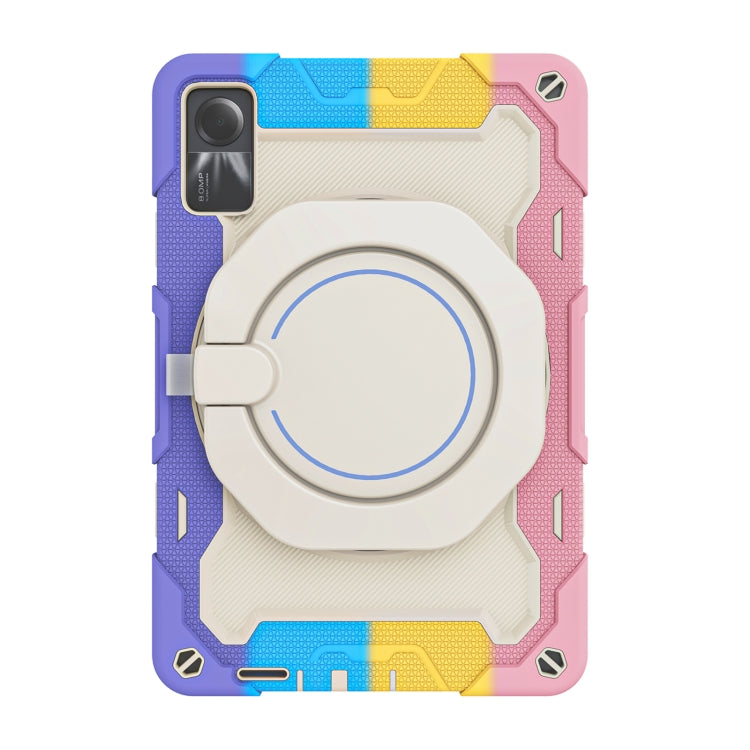 Armor Portable Rotating Ring Holder Silicone Tablet Case, For Xiaomi Redmi Pad SE, For Xiaomi Pad 6/6 Pro