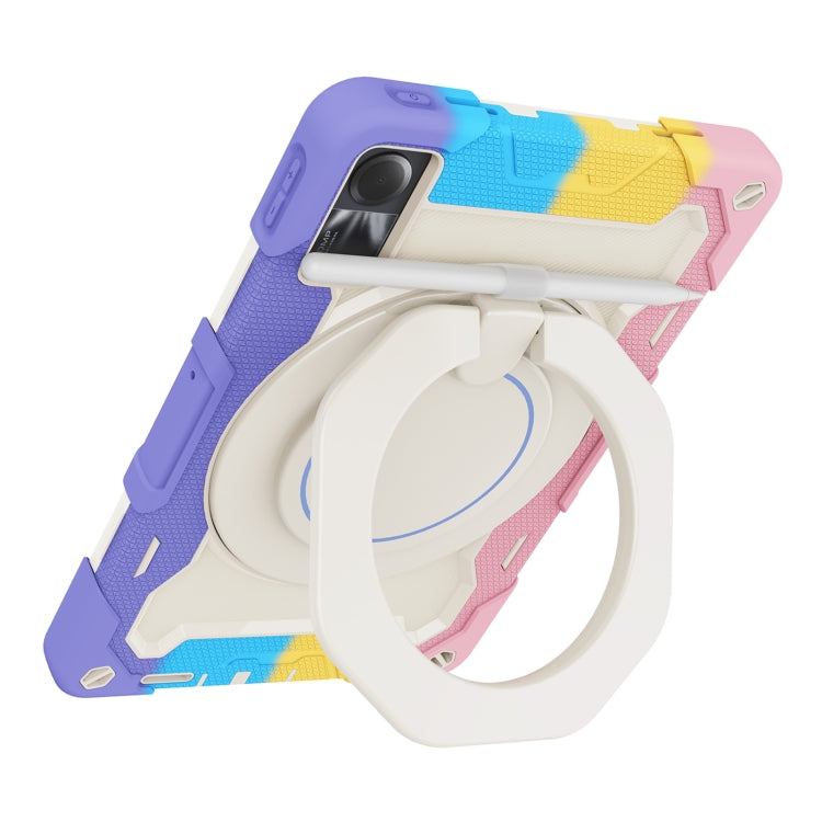 Armor Portable Rotating Ring Holder Silicone Tablet Case, For Xiaomi Redmi Pad SE, For Xiaomi Pad 6/6 Pro