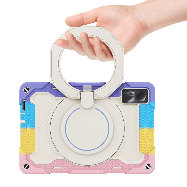 Armor Portable Rotating Ring Holder Silicone Tablet Case, For Xiaomi Redmi Pad SE, For Xiaomi Pad 6/6 Pro