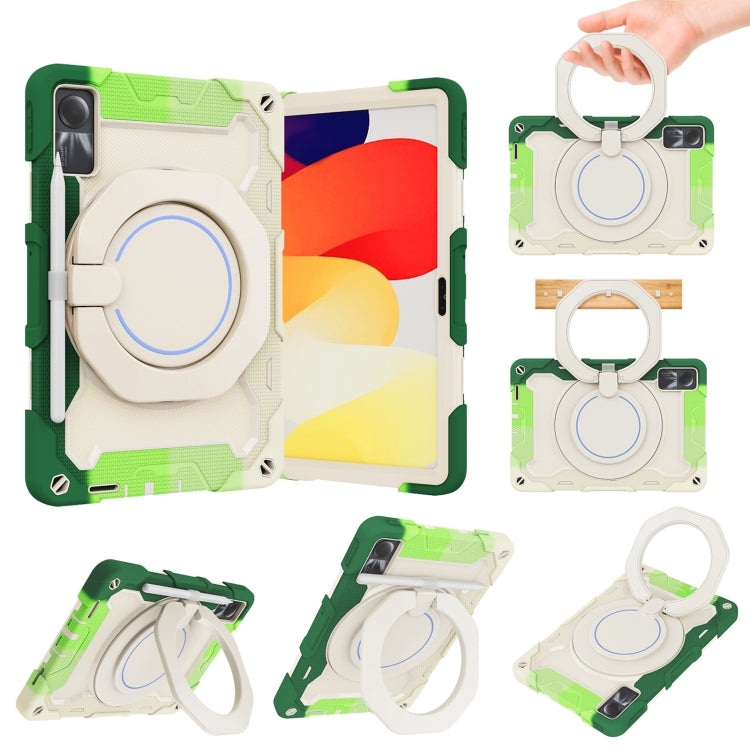 Armor Portable Rotating Ring Holder Silicone Tablet Case, For Xiaomi Redmi Pad SE, For Xiaomi Pad 6/6 Pro