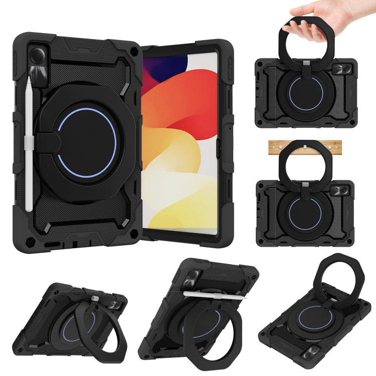 Armor Portable Rotating Ring Holder Silicone Tablet Case, For Xiaomi Redmi Pad SE, For Xiaomi Pad 6/6 Pro