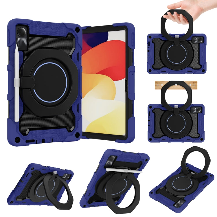 Armor Portable Rotating Ring Holder Silicone Tablet Case, For Xiaomi Redmi Pad SE, For Xiaomi Pad 6/6 Pro
