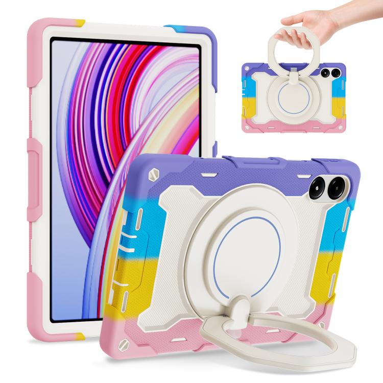 Armor Portable Rotating Ring Holder Silicone Tablet Case, 适用于Redmi Pad Pro 12.1 / Pad 2 Pro, For Xiaomi Redmi Pad SE, For Xiaomi Pad 6/6 Pro