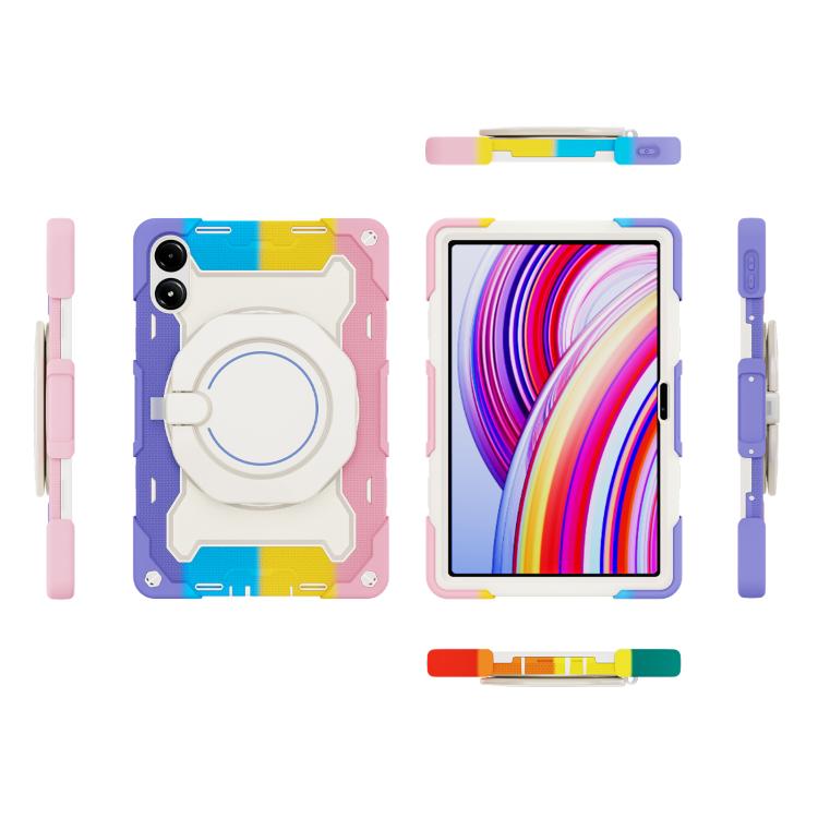 Armor Portable Rotating Ring Holder Silicone Tablet Case, 适用于Redmi Pad Pro 12.1 / Pad 2 Pro, For Xiaomi Redmi Pad SE, For Xiaomi Pad 6/6 Pro