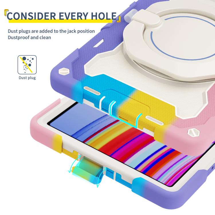 Armor Portable Rotating Ring Holder Silicone Tablet Case, 适用于Redmi Pad Pro 12.1 / Pad 2 Pro, For Xiaomi Redmi Pad SE, For Xiaomi Pad 6/6 Pro