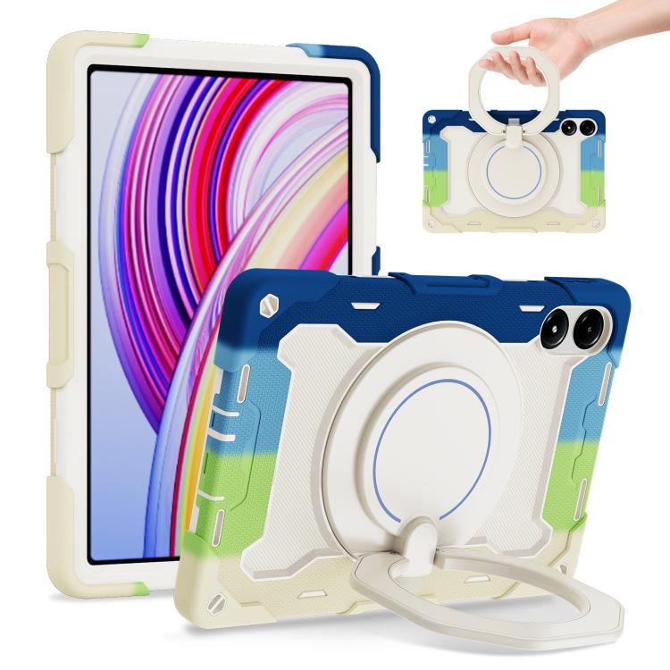 Armor Portable Rotating Ring Holder Silicone Tablet Case, 适用于Redmi Pad Pro 12.1 / Pad 2 Pro, For Xiaomi Redmi Pad SE, For Xiaomi Pad 6/6 Pro