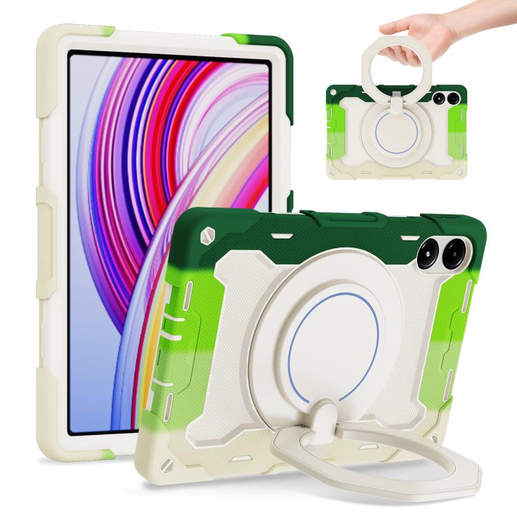 Armor Portable Rotating Ring Holder Silicone Tablet Case, 适用于Redmi Pad Pro 12.1 / Pad 2 Pro, For Xiaomi Redmi Pad SE, For Xiaomi Pad 6/6 Pro