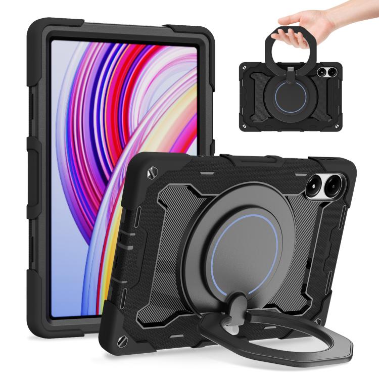 Armor Portable Rotating Ring Holder Silicone Tablet Case, 适用于Redmi Pad Pro 12.1 / Pad 2 Pro, For Xiaomi Redmi Pad SE, For Xiaomi Pad 6/6 Pro