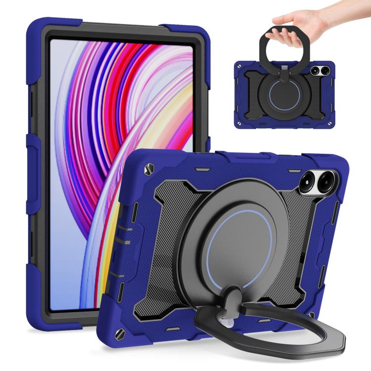 Armor Portable Rotating Ring Holder Silicone Tablet Case, 适用于Redmi Pad Pro 12.1 / Pad 2 Pro, For Xiaomi Redmi Pad SE, For Xiaomi Pad 6/6 Pro