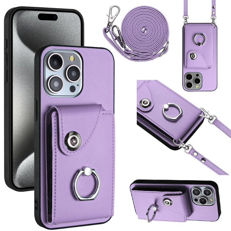 Organ Card Bag Ring Holder Phone Case with Long Lanyard, For iPhone 16, For iPhone 15 Pro Max, For iPhone 15 Pro, For iPhone 15 Plus
