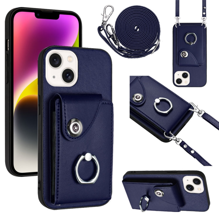 Organ Card Bag Ring Holder Phone Case with Long Lanyard, For iPhone 13, For iPhone 13 mini, For iPhone 12, For iPhone 12 Pro Max