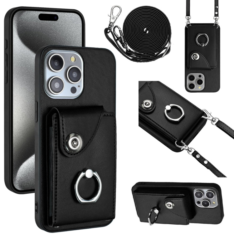 Organ Card Bag Ring Holder Phone Case with Long Lanyard, For iPhone 12 Pro, For iPhone 12 mini, For iPhone 11 Pro Max, For iPhone 11