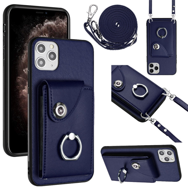Organ Card Bag Ring Holder Phone Case with Long Lanyard, For iPhone 11 Pro, For iPhone X / XS, For iPhone XR, For iPhone XS Max