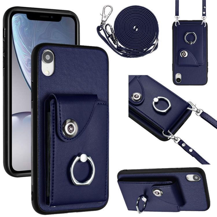 Organ Card Bag Ring Holder Phone Case with Long Lanyard, For iPhone 11 Pro, For iPhone X / XS, For iPhone XR, For iPhone XS Max