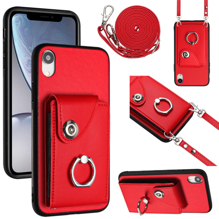 Organ Card Bag Ring Holder Phone Case with Long Lanyard, For iPhone 11 Pro, For iPhone X / XS, For iPhone XR, For iPhone XS Max