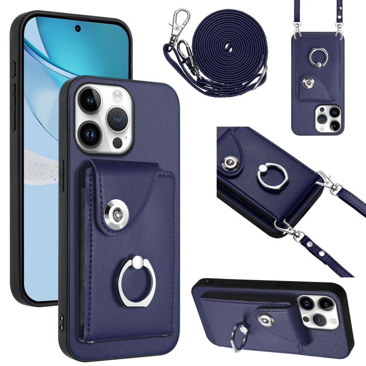 Organ Card Bag Ring Holder Phone Case with Long Lanyard, For iPhone 16e, For iPhone 16 Pro Max, For iPhone 16 Pro, For iPhone 16 Plus