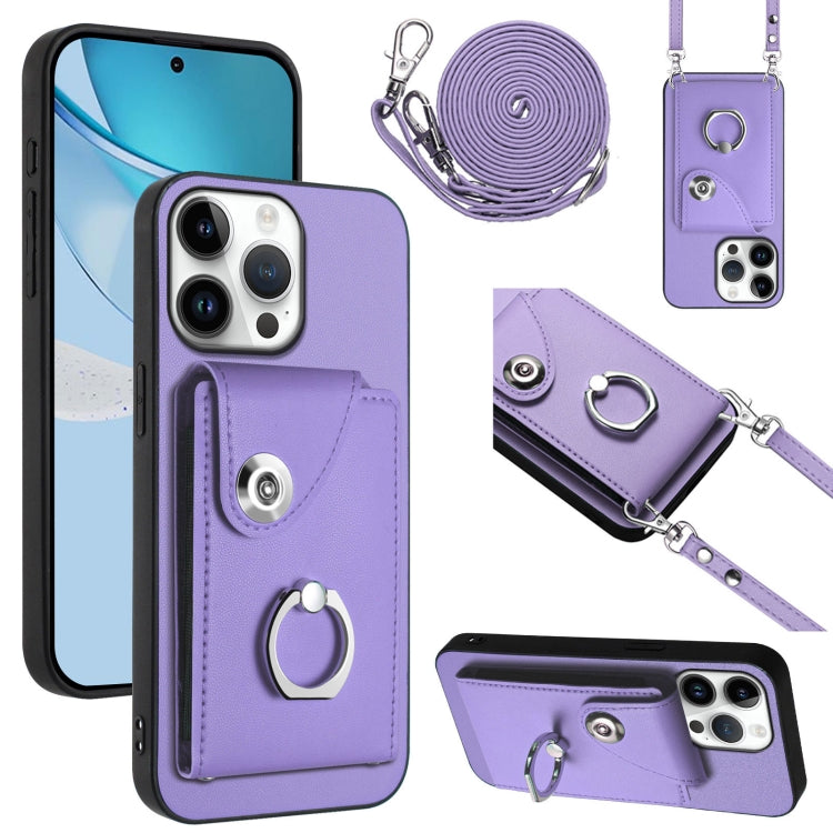 Organ Card Bag Ring Holder Phone Case with Long Lanyard, For iPhone 16e, For iPhone 16 Pro Max, For iPhone 16 Pro, For iPhone 16 Plus