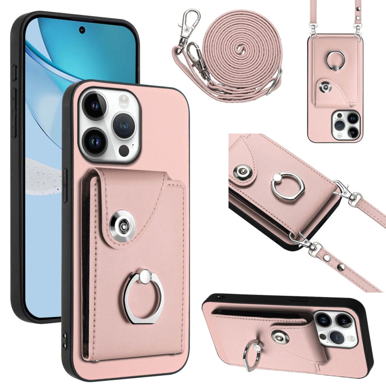 Organ Card Bag Ring Holder Phone Case with Long Lanyard, For iPhone 16e, For iPhone 16 Pro Max, For iPhone 16 Pro, For iPhone 16 Plus