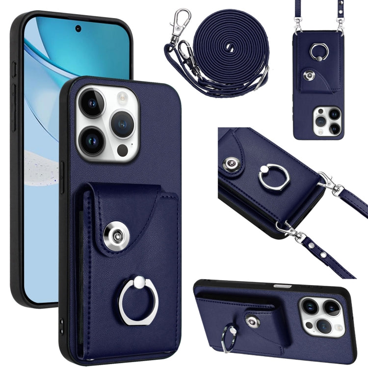 Organ Card Bag Ring Holder Phone Case with Long Lanyard, For iPhone 16e, For iPhone 16 Pro Max, For iPhone 16 Pro, For iPhone 16 Plus