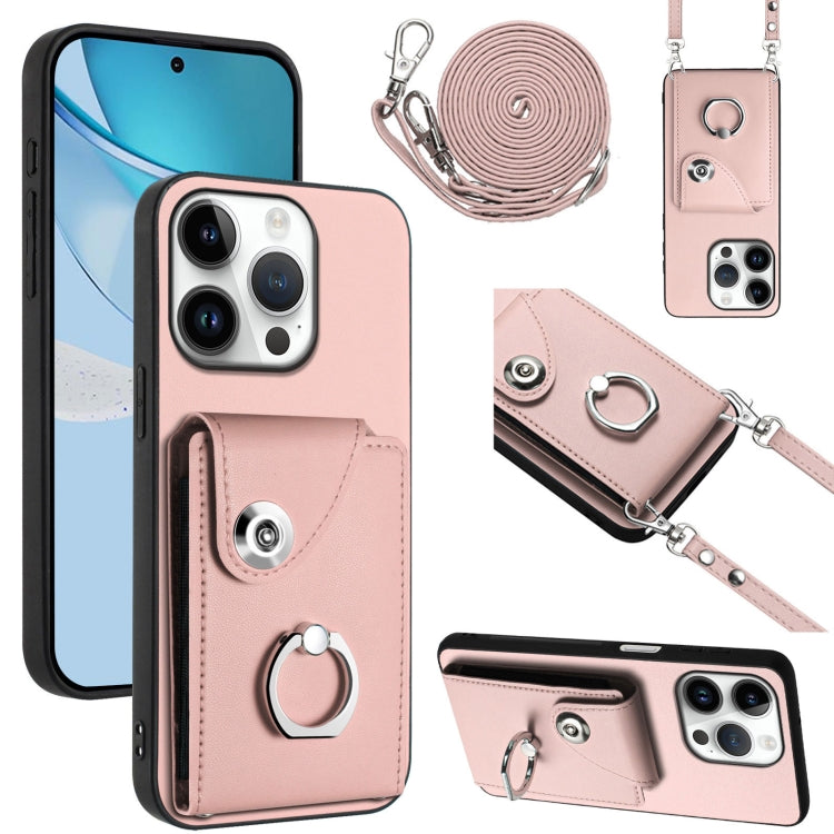 Organ Card Bag Ring Holder Phone Case with Long Lanyard, For iPhone 16e, For iPhone 16 Pro Max, For iPhone 16 Pro, For iPhone 16 Plus