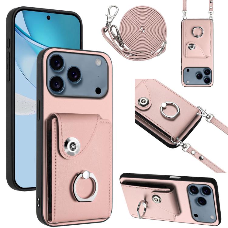 Organ Card Bag Ring Holder Phone Case with Long Lanyard, For iPhone 17 Pro Max, For iPhone 17 Pro, For iPhone 17, For iPhone 17 Air