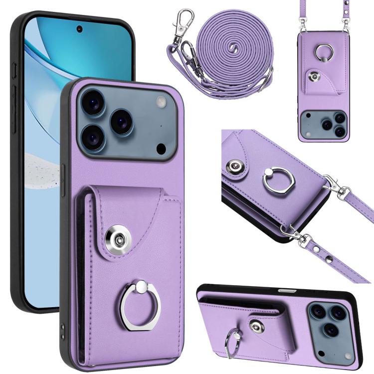 Organ Card Bag Ring Holder Phone Case with Long Lanyard, For iPhone 17 Pro Max, For iPhone 17 Pro, For iPhone 17, For iPhone 17 Air