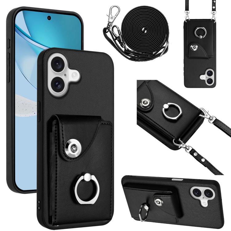Organ Card Bag Ring Holder Phone Case with Long Lanyard, For iPhone 17 Pro Max, For iPhone 17 Pro, For iPhone 17, For iPhone 17 Air