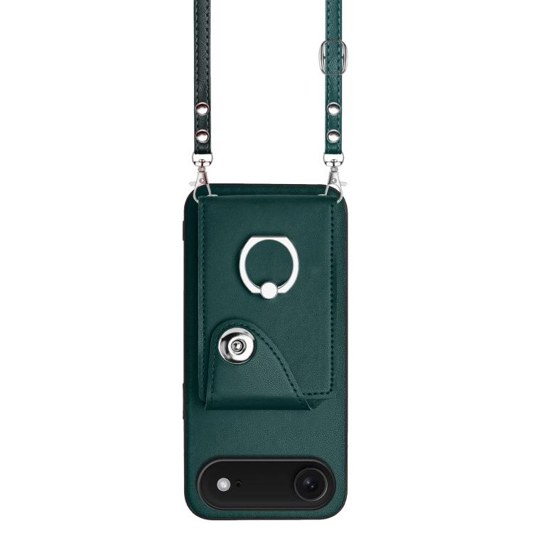 Organ Card Bag Ring Holder Phone Case with Long Lanyard, For iPhone 16e, For iPhone 16 Pro Max, For iPhone 16 Pro, For iPhone 16 Plus