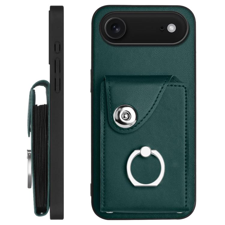 Organ Card Bag Ring Holder Phone Case with Long Lanyard, For iPhone 16e, For iPhone 16 Pro Max, For iPhone 16 Pro, For iPhone 16 Plus