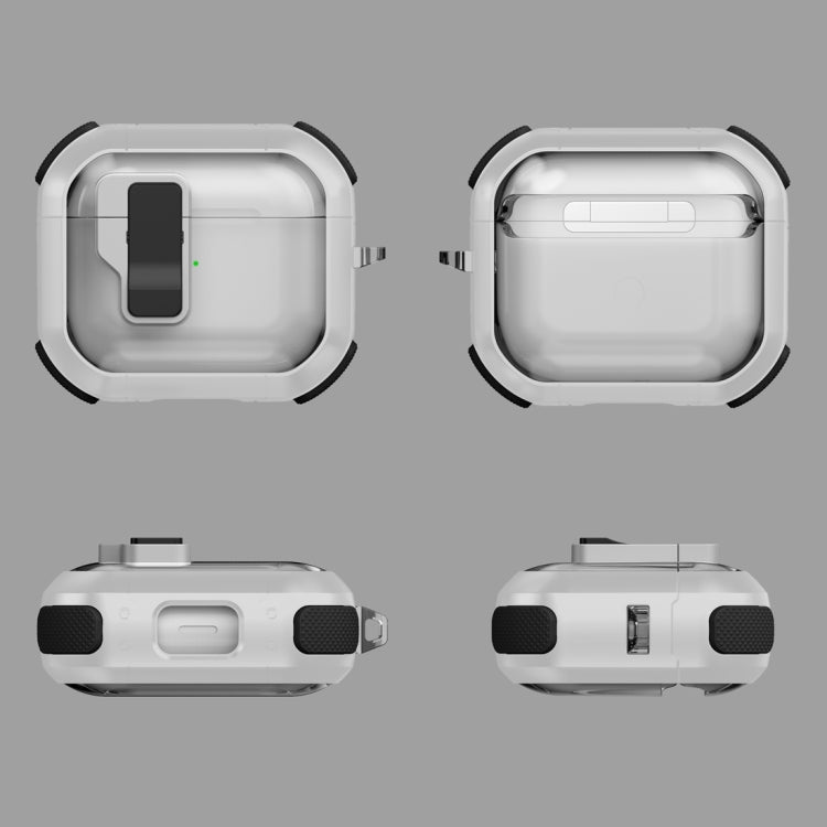 Thunder Clear Wireless Earphones Protective Case with Magnetic Switch, For AirPods 4, For AirPods Pro 2