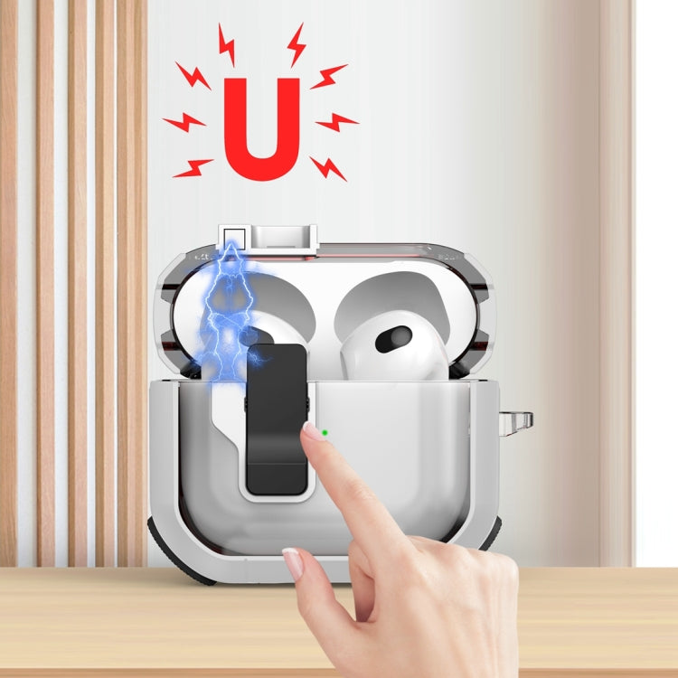 Thunder Clear Wireless Earphones Protective Case with Magnetic Switch, For AirPods 4, For AirPods Pro 2