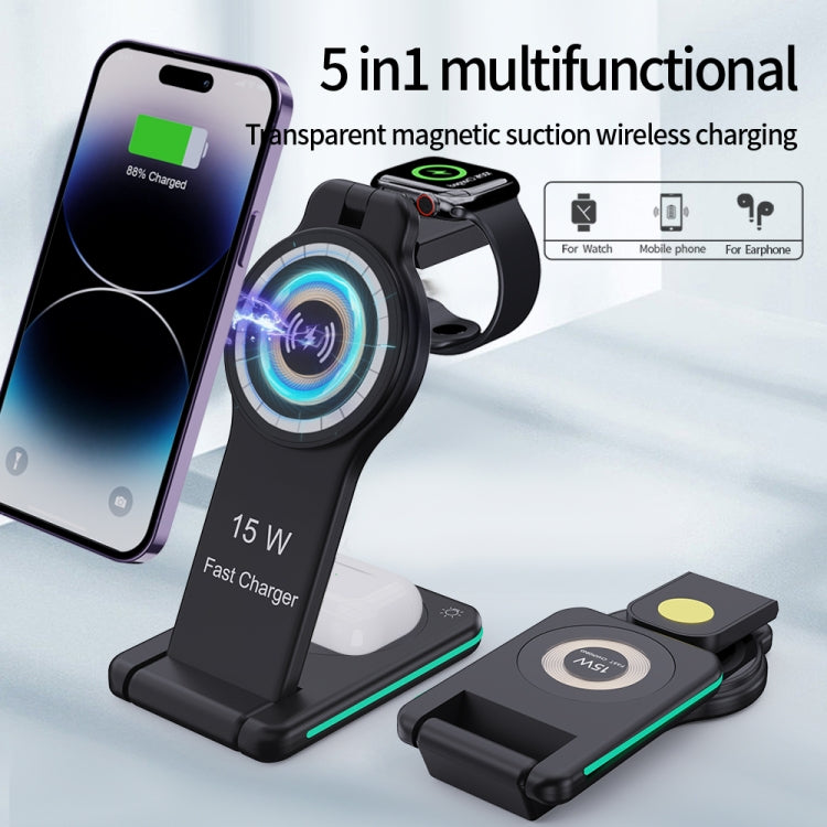 H60 5 in 1 Folding Multi-function Magnetic Wireless Charger, H60