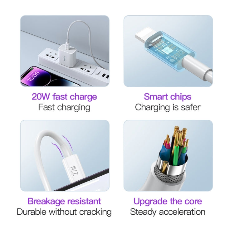 TOTU CB-1-PD 27W USB-C/Type-C to 8 Pin Data Cable, Length: 1m, CB-1-PD