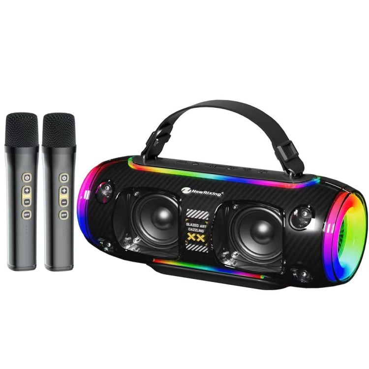 New Rixing NR8806 Portable Outdoor Wireless Bluetooth Speaker RGB Colorful Subwoofer, Single Mic, Dual Mic, Without Mic