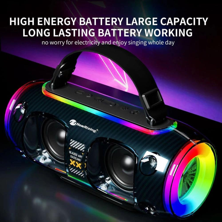 New Rixing NR8806 Portable Outdoor Wireless Bluetooth Speaker RGB Colorful Subwoofer, Single Mic, Dual Mic, Without Mic