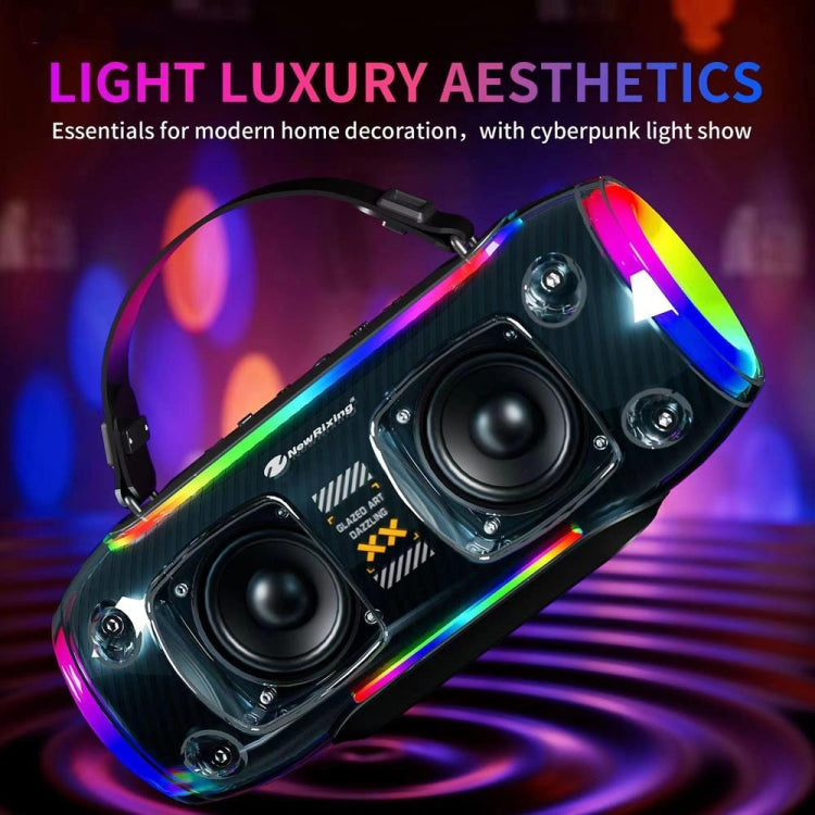 New Rixing NR8806 Portable Outdoor Wireless Bluetooth Speaker RGB Colorful Subwoofer, Single Mic, Dual Mic, Without Mic
