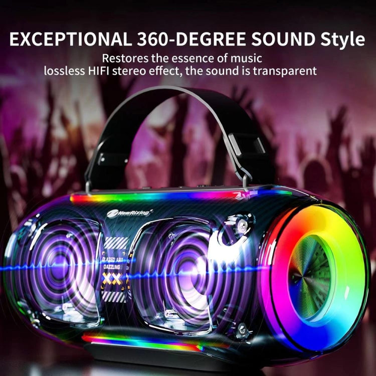 New Rixing NR8806 Portable Outdoor Wireless Bluetooth Speaker RGB Colorful Subwoofer, Single Mic, Dual Mic, Without Mic